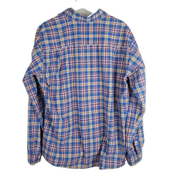 Carhartt‎ XL Plaid Blue Button Up Shirt Long Sleeves 100% cotton - Picture 2 of 5